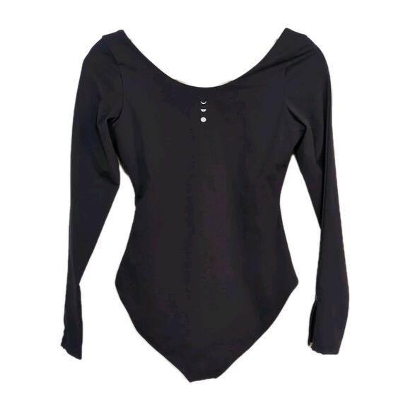 ELASTIQUE Athletics Black Iconic Lisse Long Sleeve Bodysuit Brief Women's Small - Picture 3 of 5